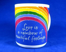 Hallmark &quot;Love is a Rainbow&quot; Coffee Mug Pride Ceramic Cup Vintage - £11.61 GBP