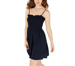 Bebop Junior Womens M Navy Blue Sheath Smocked Lined Fit and Flare Dress NWT - £9.40 GBP