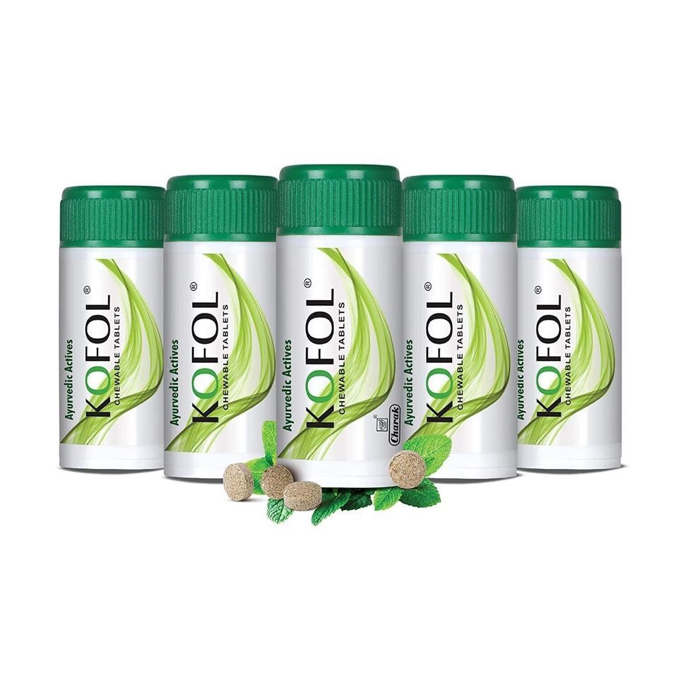 5 Pack X Charak Pharma KOFOL Ayurvedic 60 Pills for Sore Throat, FREE SHIP - $12.09