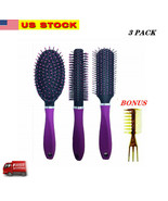 3 Pack Brush Multi-Pack Detangler Hair Brush Straightening, Styling &amp; Dr... - £9.31 GBP
