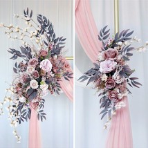 Elegant Dusky Blooms Wedding Arch Floral Set - Set of 2 - $89.09