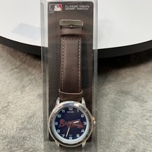 Atlanta Braves Watch Classic Sports Men&#39;s Brown Leather Sparo MLB Merch - £15.72 GBP