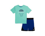 Spalding Boys Short Sleeve Top and Shorts 2 Piece Set, Green/Blue, Size ... - $14.97