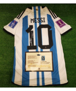Argentina World Cup Messi 10 2022 SIGNED Shirt/Jersey + COA (LIONEL MESSI) - $2,850.07 MXN