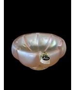 Fenton 75th Anniversary Pink Velva Rose Iridescent Ribbed Melon Bowl Dis... - $45.10 CAD