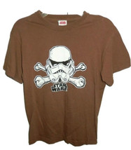 Star Wars Storm Trooper Small T Shirt Cross Bones Graphic Cotton Mocha - £6.91 GBP