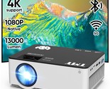 Native 1080P Projector With 5G Wifi And Bluetooth 5.1, 13000 Lumens 4K S... - $169.99
