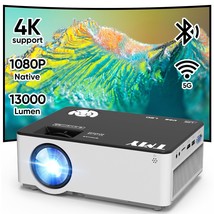 Native 1080P Projector With 5G Wifi And Bluetooth 5.1, 13000 Lumens 4K S... - $161.49
