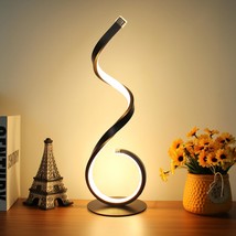 Spiral Led Table Lamp, 10W 3 Colors Dimmable Modern Bedside Lamp, Unique Nightst - £53.77 GBP
