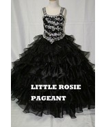 NEW* Little Rosie Girls Glitz Long Pageant Dress LR2028 Black 8 $550   *... - $575.43 CAD