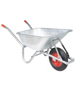 vidaXL Wheelbarrow Silver, Red Galvanized Steel, Plastic Large Durable - $473.64 CAD