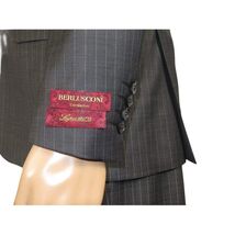 Men Suit BERLUSCONI Turkey 100% Italian Wool Super 180's Vested #Ber2 Charcoal image 2