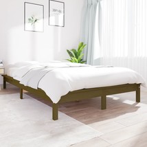 Bed Frame Honey Brown 150x200 cm King Size Solid Wood Pine - £83.68 GBP