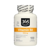365 Whole Foods Supplements, Vitamins B2 100mg 100 Vegan Capsules - £24.22 GBP