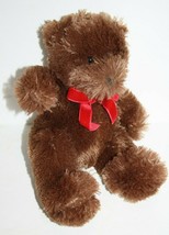 The Childrens Place Red Velvet Bow Valentine Teddy Bear 9&quot; Brown Plush Soft Toy - £9.46 GBP