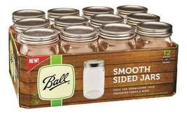 Ball® Smooth Sided Wide Mouth Pint Jars   12 Counts/Case - $75.00