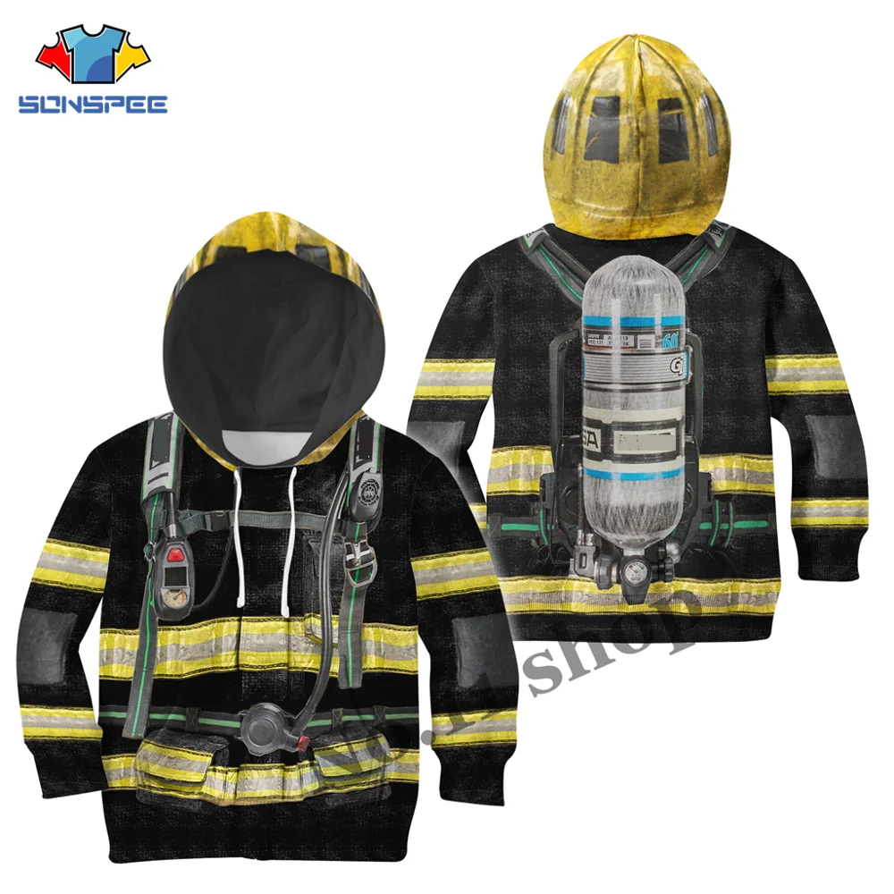 FireFighter Firemen Fire Hero Harajuku Children Trauit Kids Cosplay Costume 3D P - £141.82 GBP