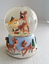 Rudolph Reindeer Hermie Island Of Misfit Toys Musical Snow Globe Enesco 2002 - £69.04 GBP