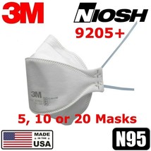 3M Aura 9205+ N95 NIOSH Protective Disposable Face Mask Particulate Respirator - £10.40 GBP+
