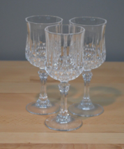 3 Cristal D&#39;Arques-Durand Small Wine Longchamp wine stems Glasses 6.5&quot; - £15.43 GBP