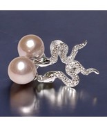 Lustrous Round 10-10.5mm Purple Rose Pink Edison Cultured Pearl Dangle E... - $123.75