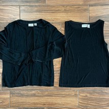 Chico&#39;s Travelers Black Shell and Cardigan Bundle Size 2 - £35.70 GBP
