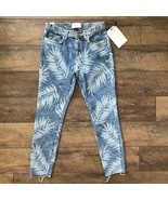 Current/Elliott The Stiletto Leaf Print Skinny Jeans Wily Blue White sz ... - £38.04 GBP