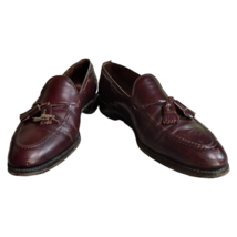 Allen Edmonds Mens Loafer Dress Shoes Burgundy Leather Boat Lace Tassele... - $36.57