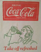 Coca-Cola Soda Bottle Dry Server Bag Flight Pilot Take Off Vintage NOS 1932 - $17.99