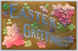 Large Letter Easter Greetings Airbrushed Embossed Unused Minty DB Postcard K1 - £7.19 GBP