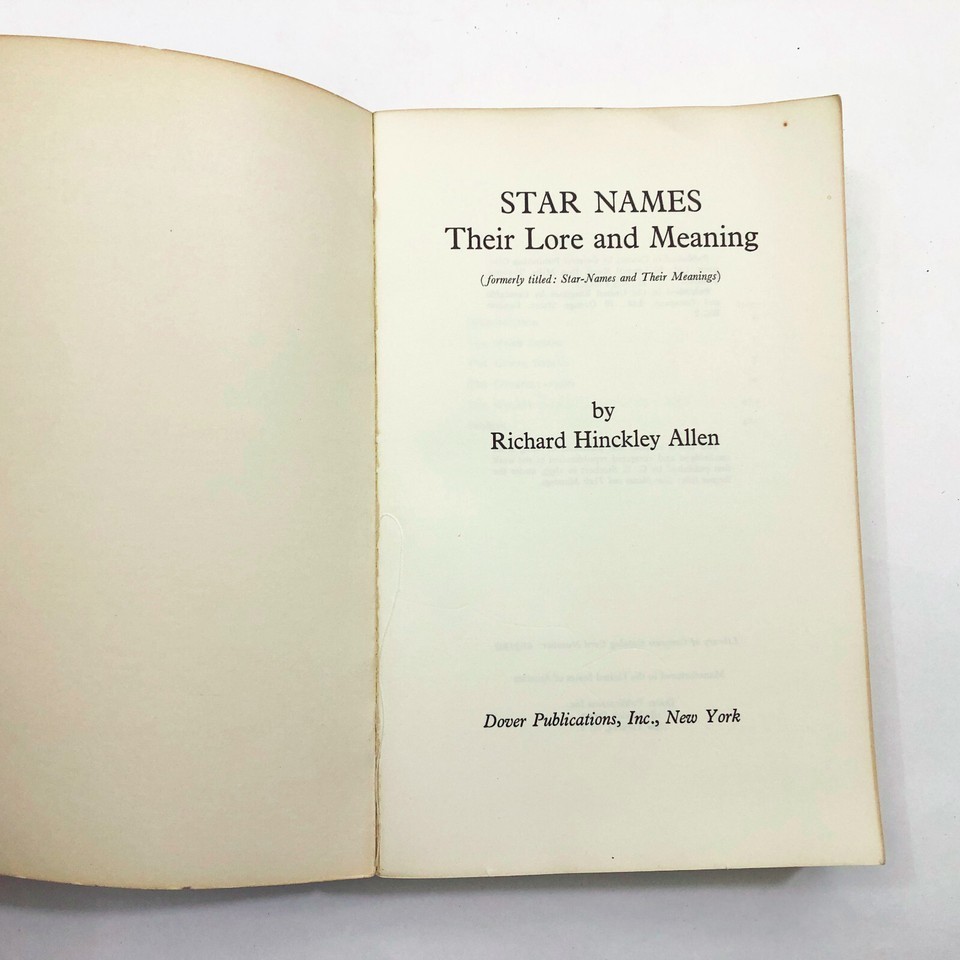 Star Names Their Lore and Meaning R H Allen PB 1963 Dover Reprint 563 pages Item image 6