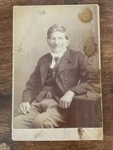 Vintage Cabinet Card. Man sitting in chair in a suit - £20.92 GBP