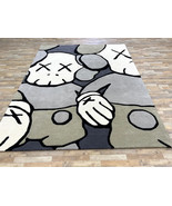 Hand-Tufted NZ Wool Grey Rug 8x10 Cartoon Pattern Soft Carpet for Living... - $233.36 CAD+