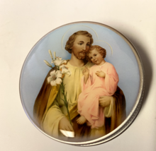 Saint Joseph Rosary Tin, Case,  New #Gftshp - $3.96