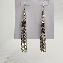 1 1/2" Silver Chain Earrings - $2.00