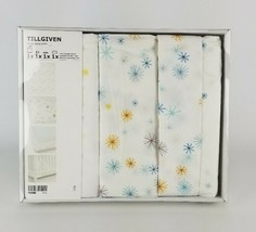 Ikea Tillgiven 4 Piece Bedlinen Set for Crib White Multicolor Stars 903.637.70 - £19.29 GBP