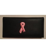 New Pink Ribbon Breast Cancer Awareness Design Leather Checkbook Cover - $29.81 CAD