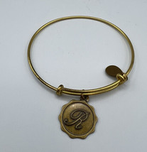Bracelet Bella Ryann Initial  R Gold Plated Adjustable Bangle - £8.28 GBP