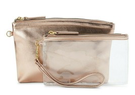 Time And Tru Ladies Nichole Wristlet Wallet With Detachable Pouch Rose Gold - £10.42 GBP