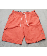 Trunks Surf &amp; Swim Co. Shorts Men&#39;s L Orange Mesh Lined Cargo Pockets Dr... - $31.72 CAD