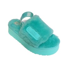 UGG Disco Slide Sheepskin Platform Slippers Size 7 Tide Pool Blue Green 1112258 - £46.21 GBP