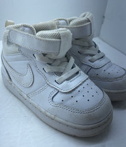 Nike Toddler Court Borough Mid 2 Sneakers Shoes 8C Triple White CD7784-100 - $19.78