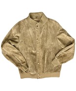 Vintage I. Magnin Brown Suede Leather Shawl Collar Bomber Jacket Size M ... - $125.00