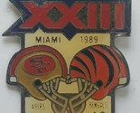 Vintage Starline Super Bowl 23 XII Pin 1989 Miami 49ers 20 Bengals 16 - £9.21 GBP