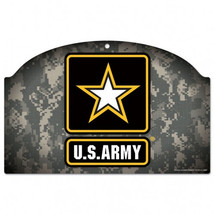 US Army Camo Sign 11x17 Wood - $875.89 MXN