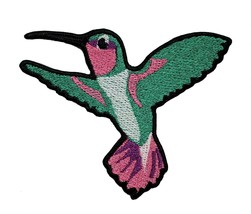 Hummingbird Fully Stitched Embroidered Iron On Patch Hummer Feeder Bird Nectar - £6.22 GBP