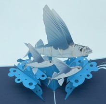 Flying Fish 3D Pop Up Card Sportsman Fishing Happy Birthday Anniversary Wedding - £9.58 GBP