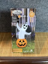 Gemmy 3.5&#39;  Halloween Lighted Ghost in Pumpkin Yard Decor NIB - £18.79 GBP