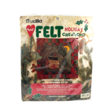 Bucilla Felt Christmas Pillow Kit Winter Cabin 1996 Holiday Creations 83604 - $407.66 MXN