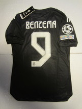 Karim Benzema Real Madrid UCL Match Slim Black Fourth Soccer Jersey 2021-2022 - £79.93 GBP